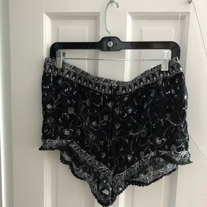Ecote black patterned shorts